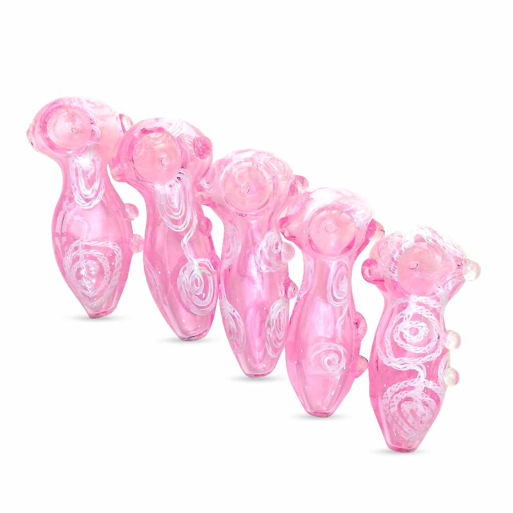 3.5 INCH CIRCLE ROPE PINK HAND PIPE