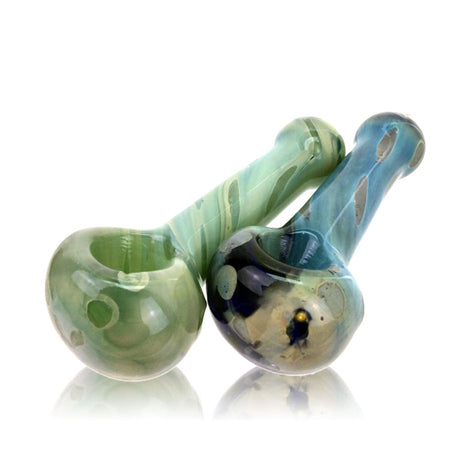 SPACE BLUE / GREEN FUMED HAND PIPE 4"