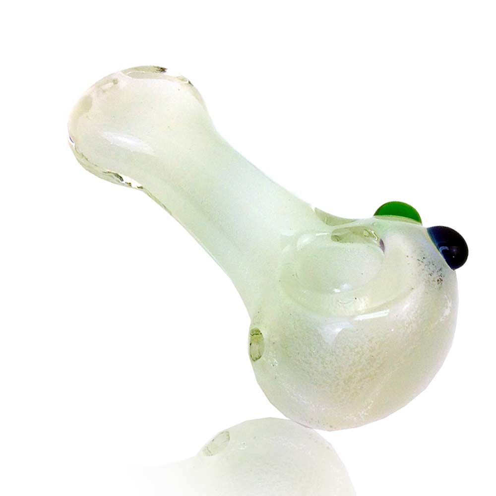 4 INCH GLOW IN THE DARK TRIPLE NUBS HAND PIPE