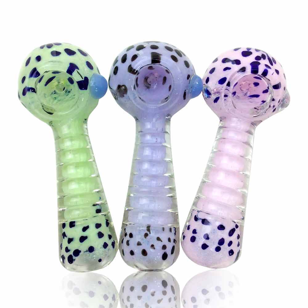 4 INCH POLKA DOT RIDGED BODY HAND PIPE