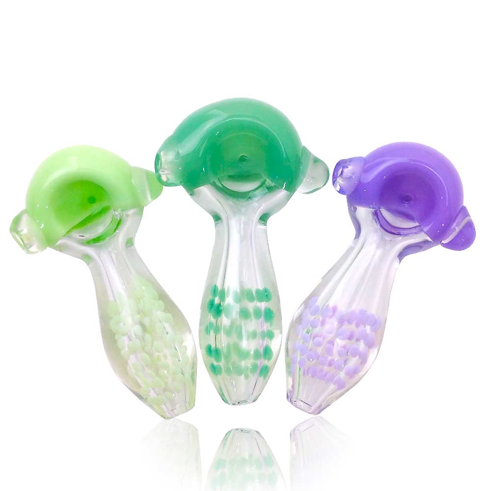 4 INCH SLIME HEAD WITH BODY DOTS SPOON HAND PIPE