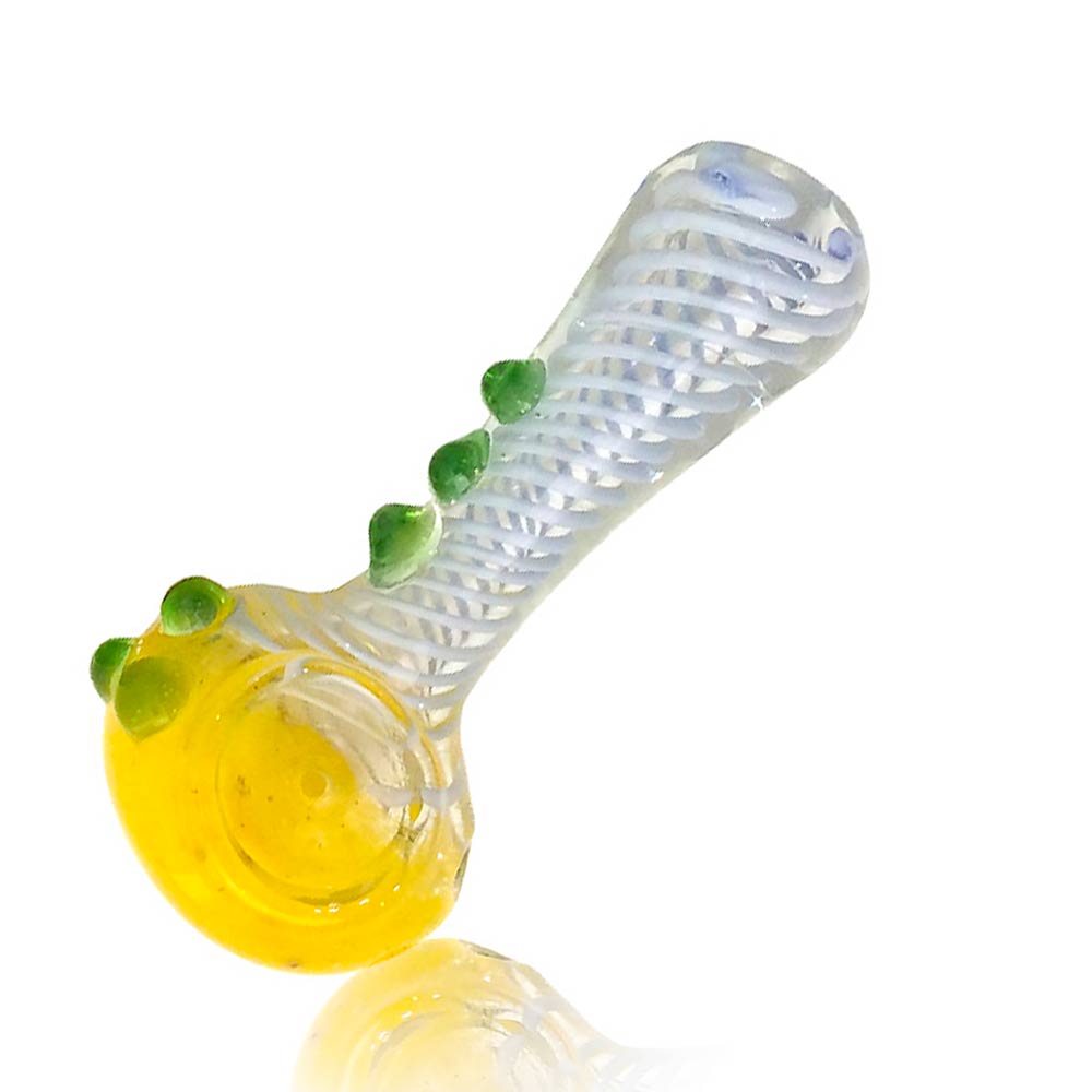 4 INCH SWIRL BODY/FRIT DUST HEAD HAND PIPE