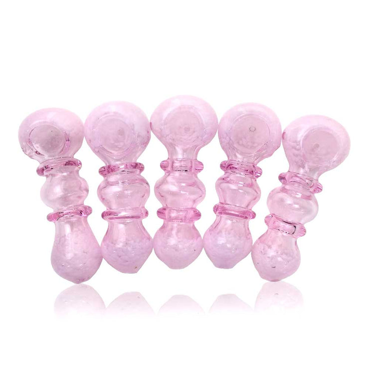 4.5 INCH PINK FRIT COTTON CLOUD HAND PIPE