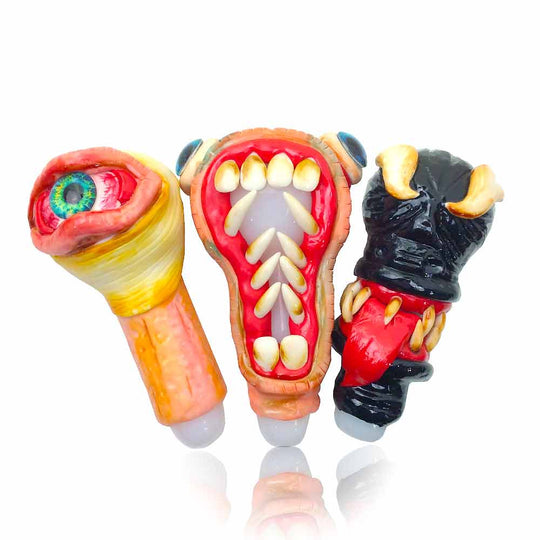 5 INCH 3D MONSTERS ASSORTED DESIGNS HAND PIPE