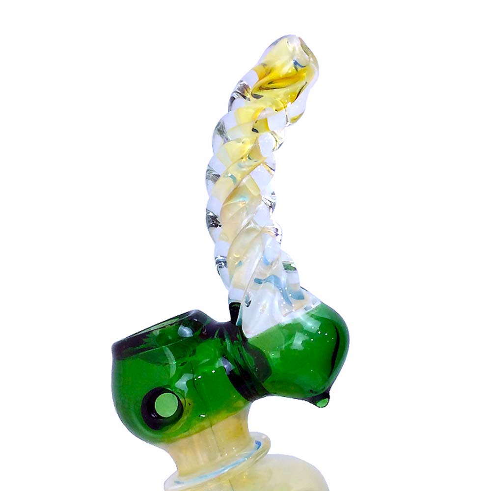 5 INCH MEDIUM FUMED TWISTED NECK BUBBLER WATER PIPE