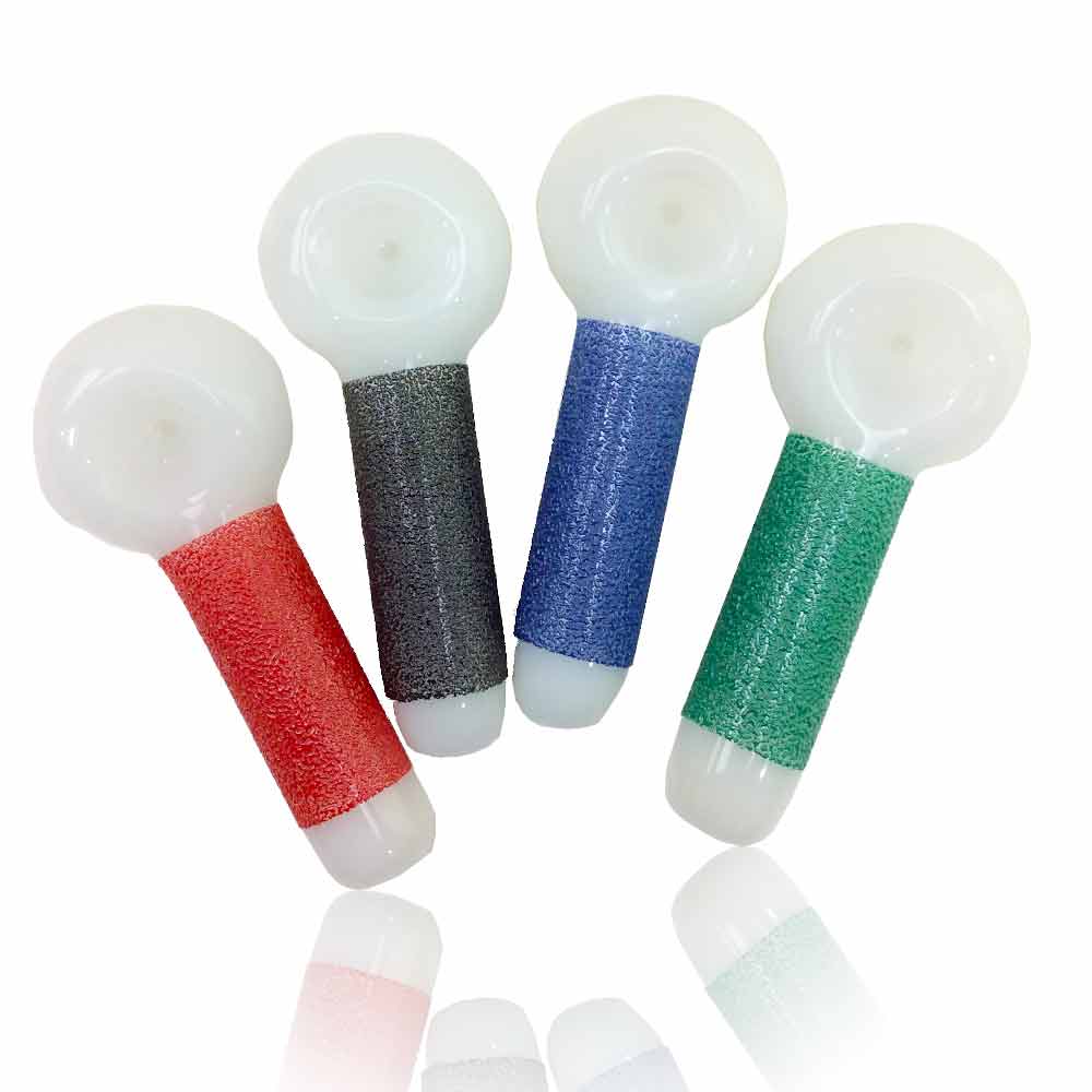 5 INCH WHITE SLAG ASSORTED COLORS HAND PIPE