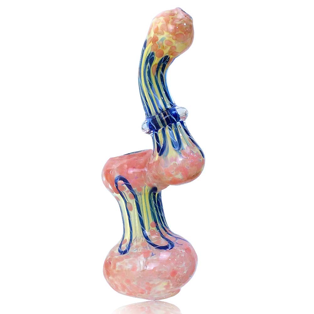 5.5 INCH FUMED FRIT ROPE AND DOTS BUBBLER WATER PIPE