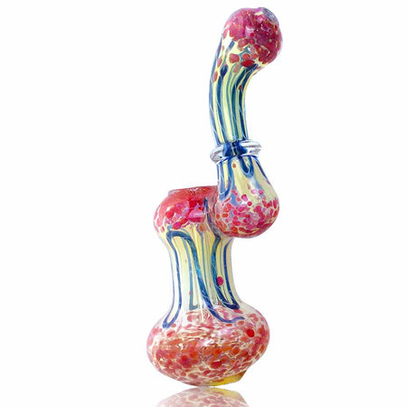 5.5 INCH FUMED FRIT ROPE AND DOTS BUBBLER WATER PIPE