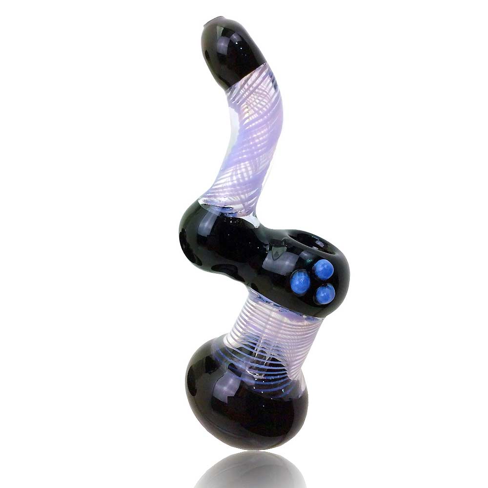 5.5 INCH SLIME BUBBLER WATER PIPE ( BLACK AND SWIRL)