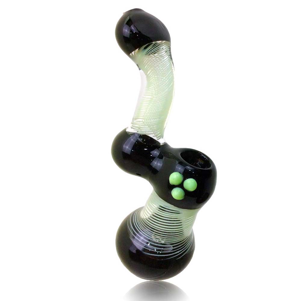 5.5 INCH SLIME BUBBLER WATER PIPE ( BLACK AND SWIRL)