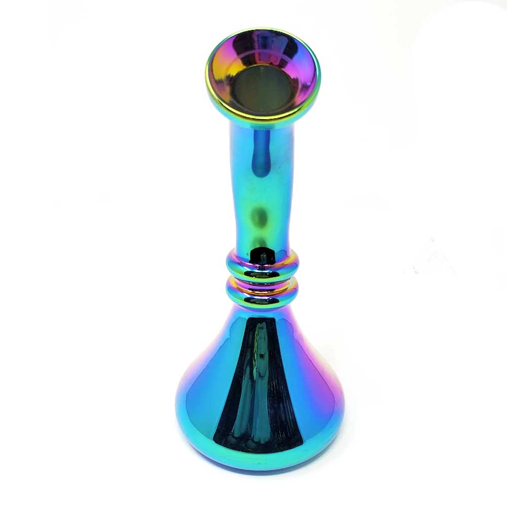 TILTED NECK IRIDESCENT BEAKER BONG - RAINBOW