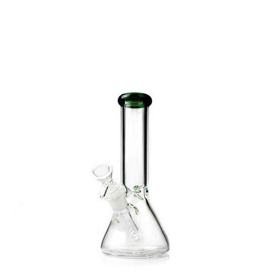 Glass Beaker Bong with Colored Mouth  8"