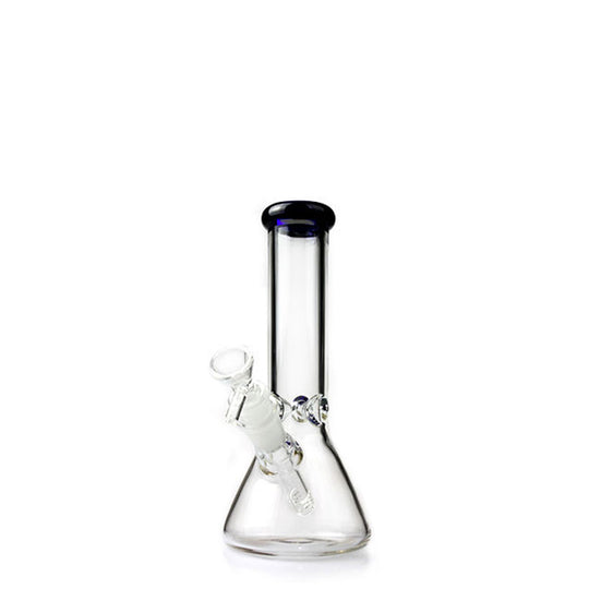 Glass Beaker Bong with Colored Mouth  8"