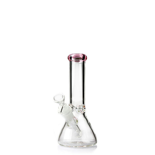 Glass Beaker Bong with Colored Mouth  8"