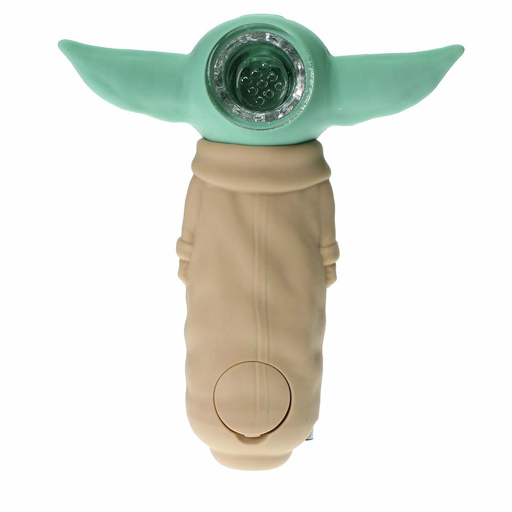 BABY YODA SILICONE HAND PIPE 4.5"