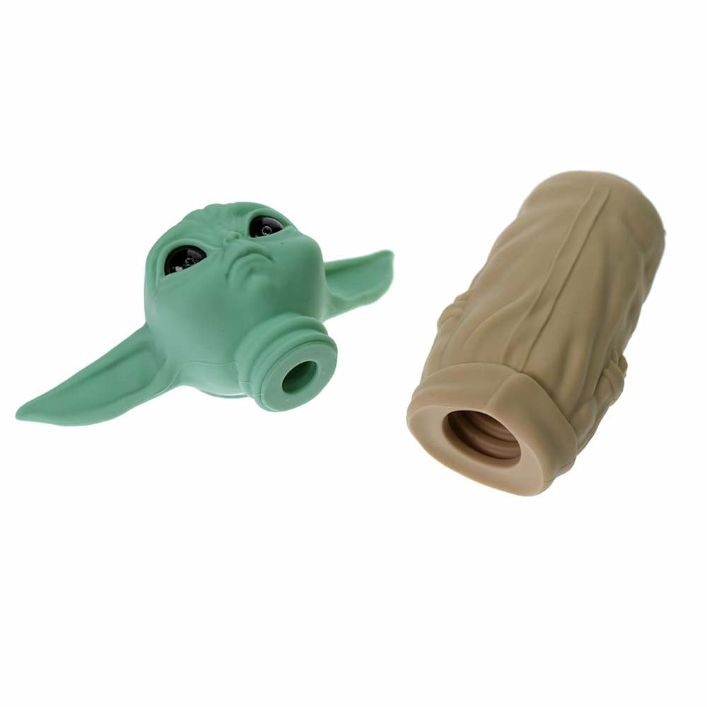 BABY YODA SILICONE HAND PIPE 4.5"