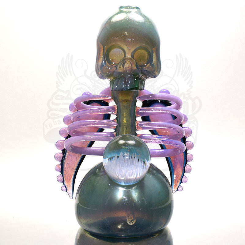 Carsten Carlile Starry Night Skeletal Vapor Bub Rib Cage Rig With Marble - Smoke City