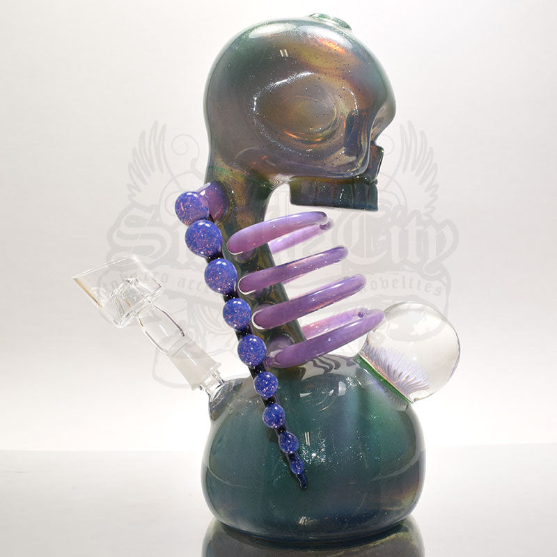 Carsten Carlile Starry Night Skeletal Vapor Bub Rib Cage Rig With Marble - Smoke City