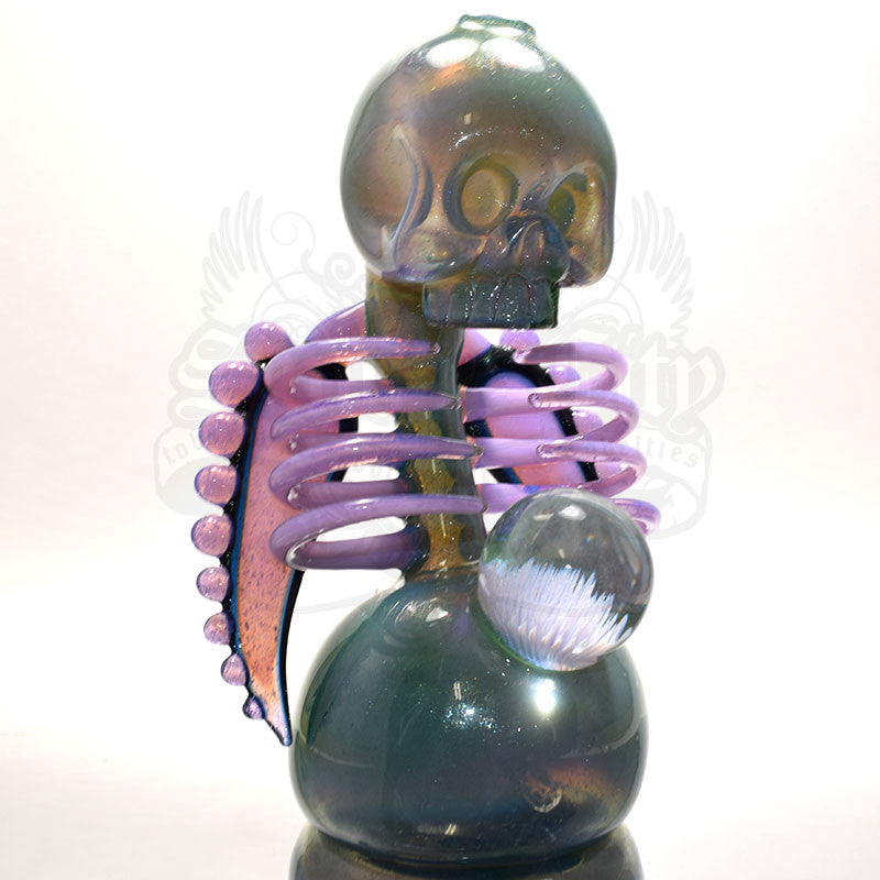 Carsten Carlile Starry Night Skeletal Vapor Bub Rib Cage Rig With Marble - Smoke City
