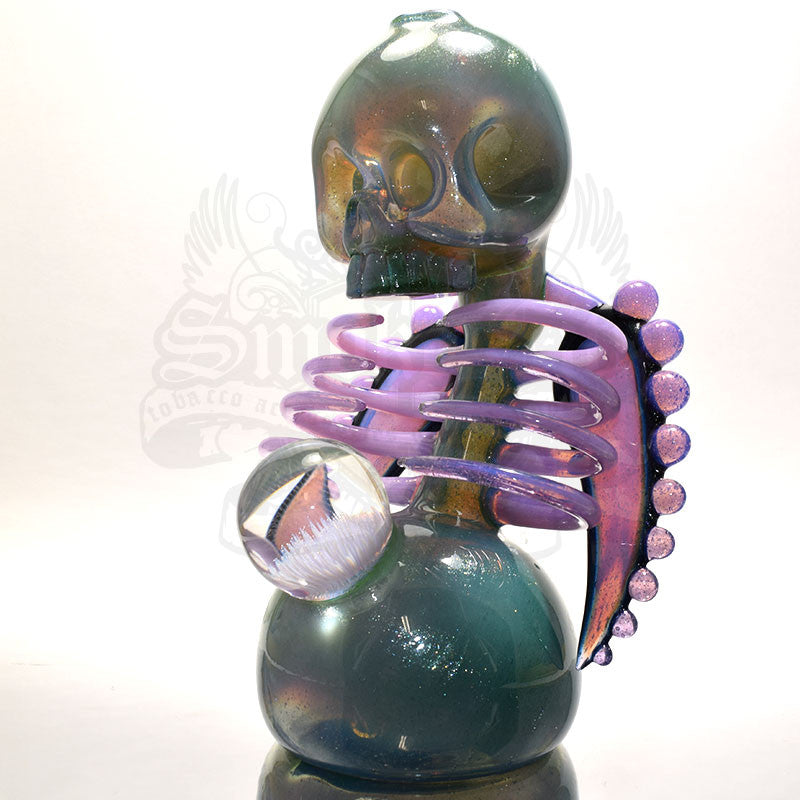 Carsten Carlile Starry Night Skeletal Vapor Bub Rib Cage Rig With Marble - Smoke City