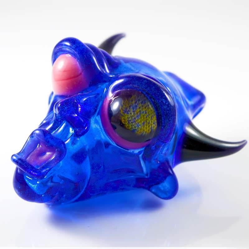 BNC Delightful Devil Glass Pendant Blue Honeycomb Eye 4