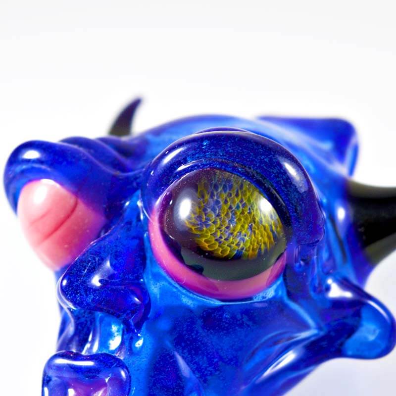 BNC Delightful Devil Glass Pendant Blue Honeycomb Eye 8