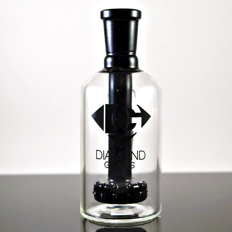 14mm Male Showerhead Ash Catcher 90º Black by Diamond Glass - Smoke City