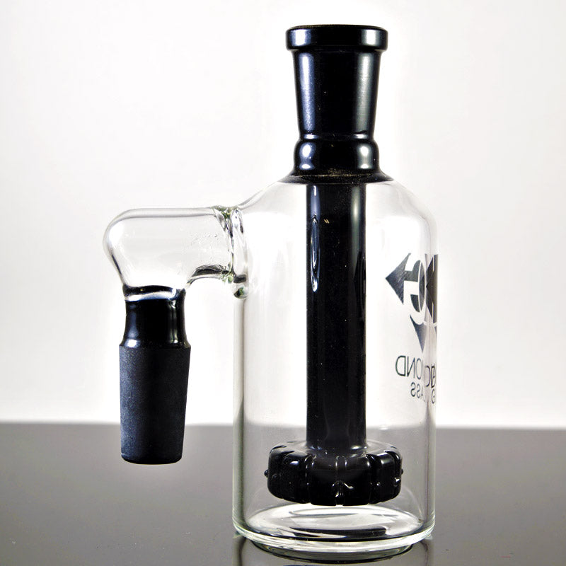 14mm Male Showerhead Ash Catcher 90º Black by Diamond Glass - Smoke City