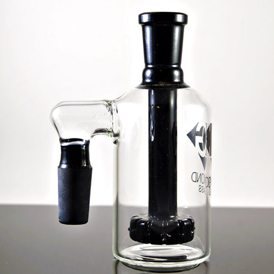 14mm Male Showerhead Ash Catcher 90º Black by Diamond Glass - Smoke City