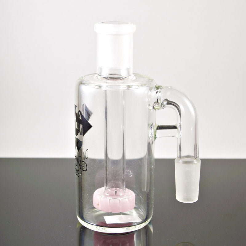 14mm Male Showerhead Ash Catcher 90º Pink by Diamond Glass - Smoke City