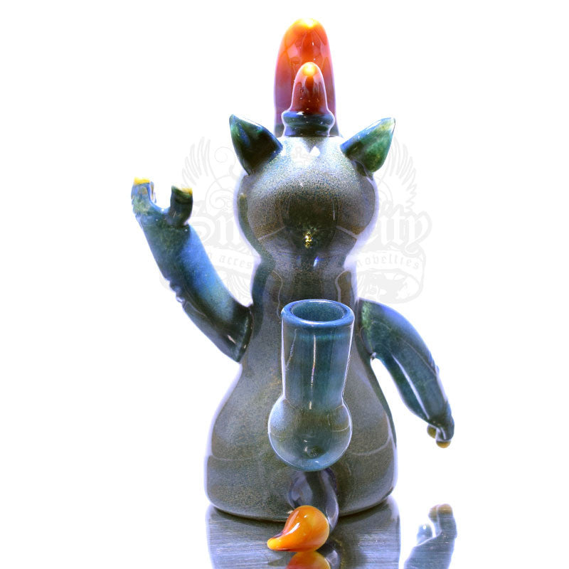Domino Rhino Vapor Rig- Blue Frit and Serendipity Horns - Smoke City