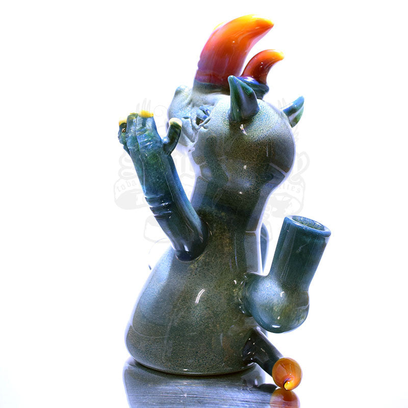 Domino Rhino Vapor Rig- Blue Frit and Serendipity Horns - Smoke City