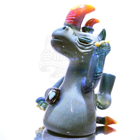 Domino Rhino Vapor Rig- Blue Frit and Serendipity Horns - Smoke City