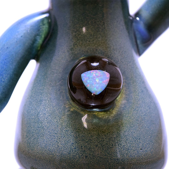 Domino Rhino Vapor Rig- Blue Frit and Serendipity Horns - Smoke City