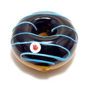 Donut Hand Pipe Black with Blue
