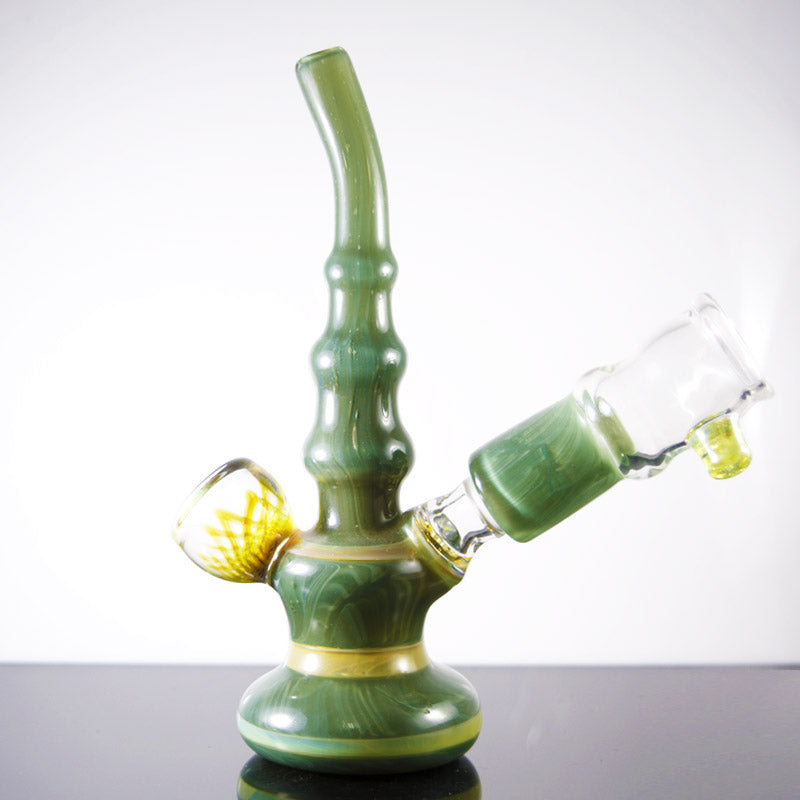 Dooms Day Moss Green Vapor Rig 14mm With Marble - Smoke City