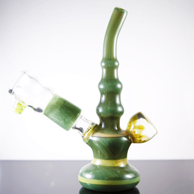 Dooms Day Moss Green Vapor Rig 14mm With Marble - Smoke City
