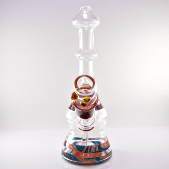 Dooms Day Clear - Orange - Blue Vapor Rig 14mm - Smoke City