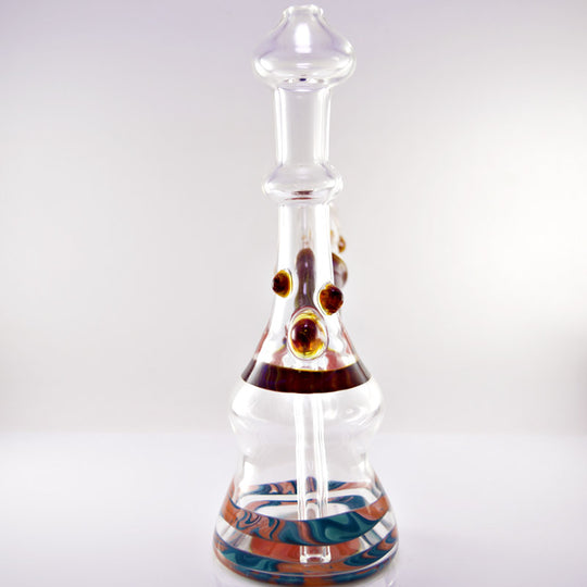 Dooms Day Clear - Orange - Blue Vapor Rig 14mm - Smoke City