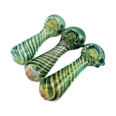 Gold Fumed Hand Pipe With Spirals 4.5"
