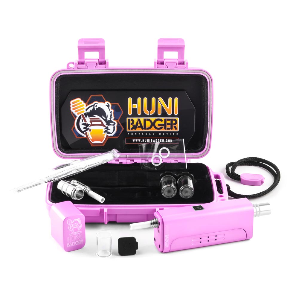 HUNI BADGER PORTABLE VAPORIZER DEVICE - CARNATION PINK - SMOKE CITY ...