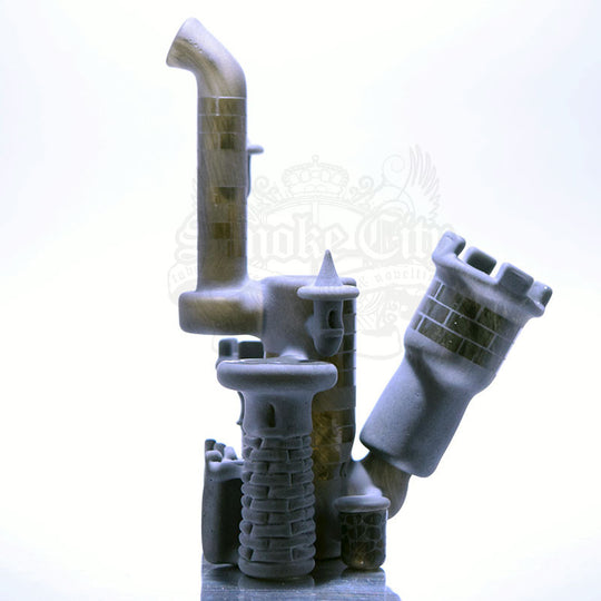 Jebb Glass Castle Sandblasted Grey Vapor Rig Small - Smoke City