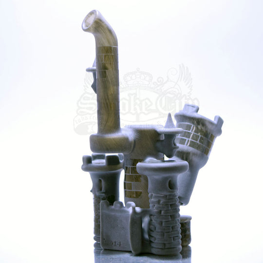 Jebb Glass Castle Sandblasted Grey Vapor Rig Small - Smoke City