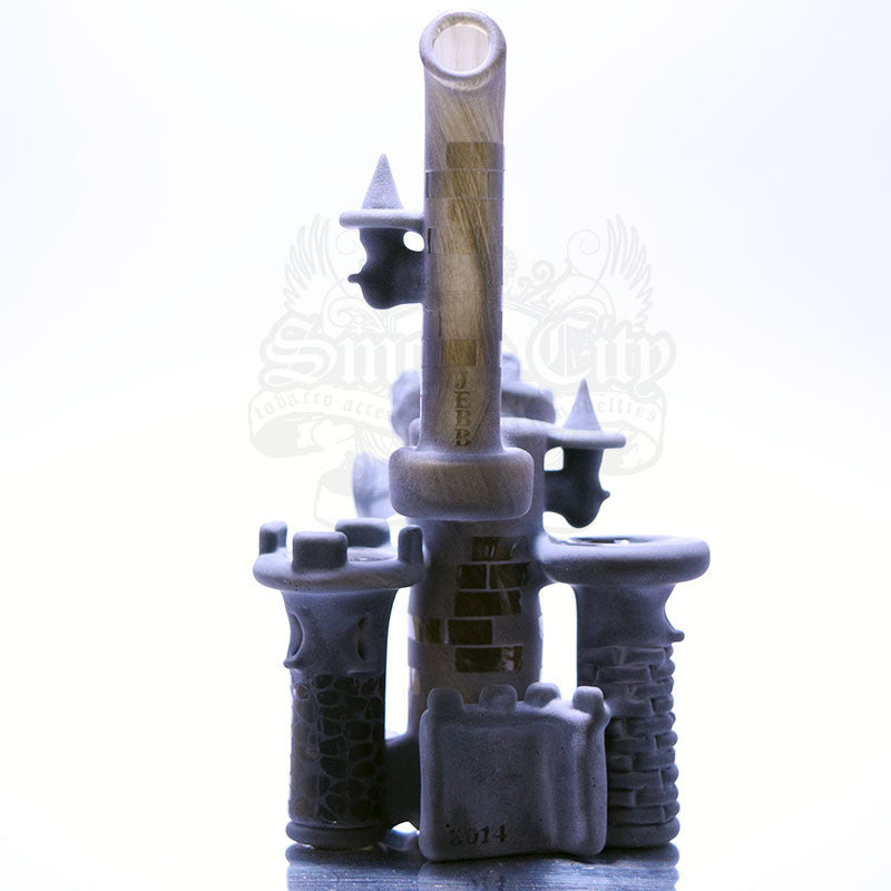 Jebb Glass Castle Sandblasted Grey Vapor Rig Small - Smoke City