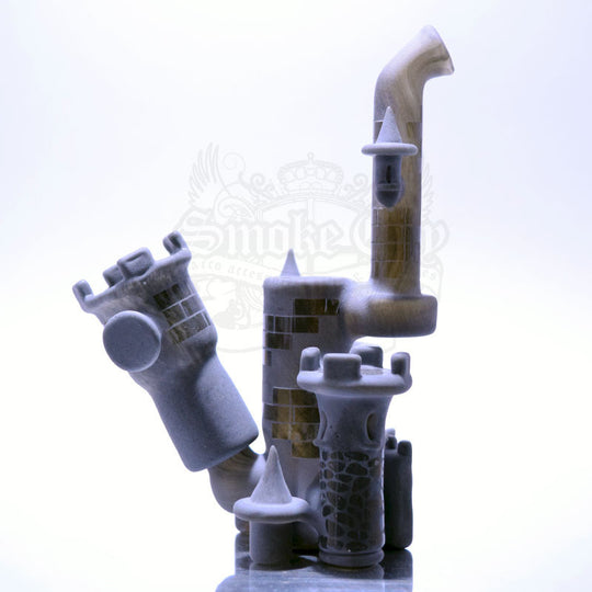 Jebb Glass Castle Sandblasted Grey Vapor Rig Small - Smoke City