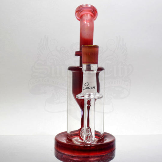 Leasure Glass - 14mm Blood Red Incycler Vapor Rig - Smoke City