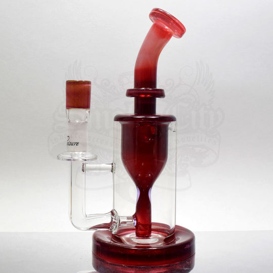 Leasure Glass - 14mm Blood Red Incycler Vapor Rig - Smoke City