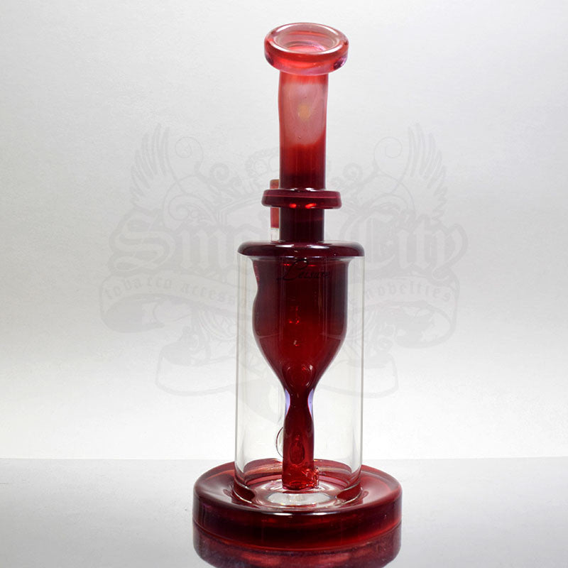 Leasure Glass - 14mm Blood Red Incycler Vapor Rig - Smoke City