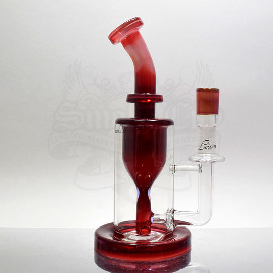 Leasure Glass - 14mm Blood Red Incycler Vapor Rig - Smoke City