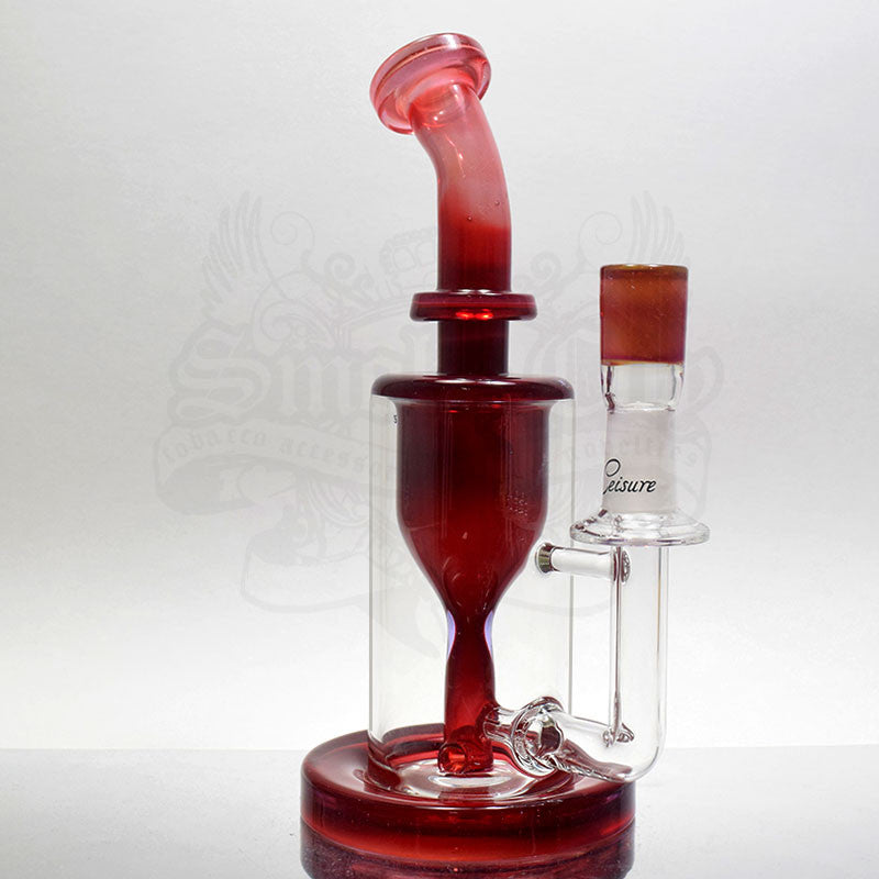 Leasure Glass - 14mm Blood Red Incycler Vapor Rig - Smoke City